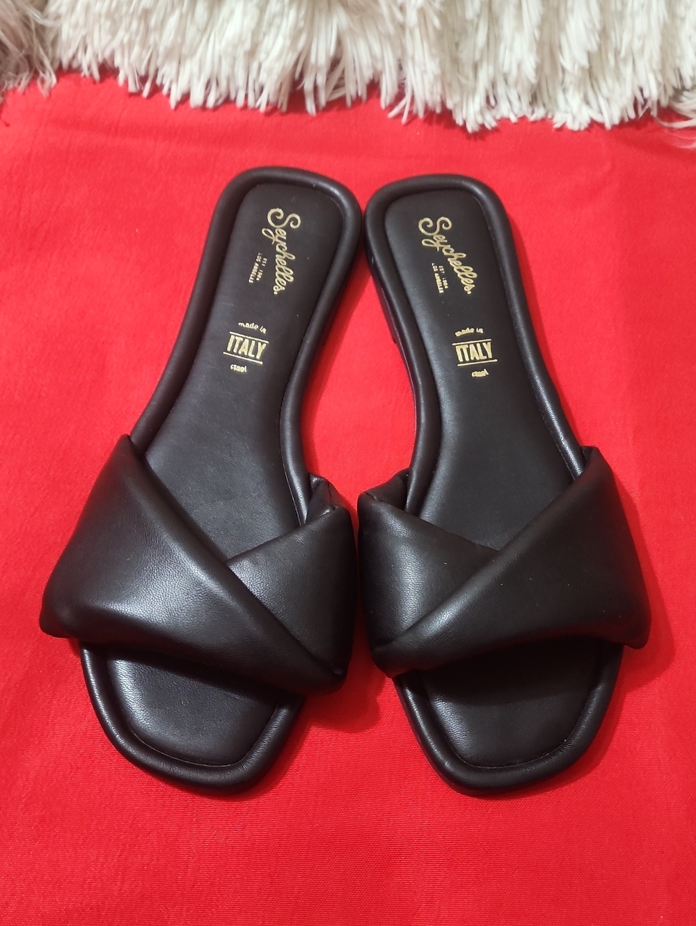 Seychelles Breath Of Fresh Air Black Knotted Slide Sandals